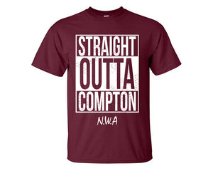 Straight Outta Compton custom t shirts, graphic tees. Maroon t shirts for men. Maroon t shirt for mens, tee shirts.