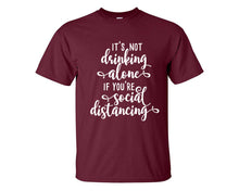 將圖片載入圖庫檢視器 Drinking Alone custom t shirts, graphic tees. Maroon t shirts for men. Maroon t shirt for mens, tee shirts.
