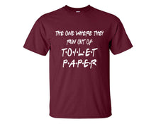 Load image into Gallery viewer, Run Out Toilet Paper custom t shirts, graphic tees. Maroon t shirts for men. Maroon t shirt for mens, tee shirts.

