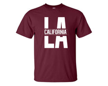 Cargar imagen en el visor de la galería, LA California custom t shirts, graphic tees. Maroon t shirts for men. Maroon t shirt for mens, tee shirts.
