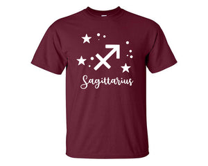 Sagittarius custom t shirts, graphic tees. Maroon t shirts for men. Maroon t shirt for mens, tee shirts.