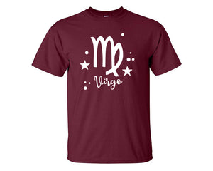 Virgo custom t shirts, graphic tees. Maroon t shirts for men. Maroon t shirt for mens, tee shirts.