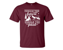 Load image into Gallery viewer, Inhale The Future Exhale The Past custom t shirts, graphic tees. Maroon t shirts for men. Maroon t shirt for mens, tee shirts.
