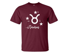 將圖片載入圖庫檢視器 Taurus custom t shirts, graphic tees. Maroon t shirts for men. Maroon t shirt for mens, tee shirts.
