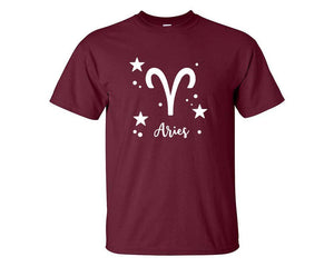 Aries custom t shirts, graphic tees. Maroon t shirts for men. Maroon t shirt for mens, tee shirts.