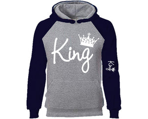 King designer hoodies. Navy Blue Grey Hoodie, hoodies for men, unisex hoodies