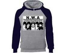 將圖片載入圖庫檢視器 NWA designer hoodies. Navy Blue Grey Hoodie, hoodies for men, unisex hoodies

