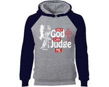 Görseli Galeri görüntüleyiciye yükleyin, Only God Can Judge Me designer hoodies. Navy Blue Grey Hoodie, hoodies for men, unisex hoodies
