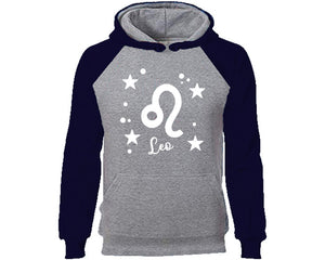 Leo Zodiac Sign hoodie. Navy Blue Grey Hoodie, hoodies for men, unisex hoodies