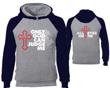 Görseli Galeri görüntüleyiciye yükleyin, Only God Can Judge Me designer hoodies. Navy Blue Grey Hoodie, hoodies for men, unisex hoodies
