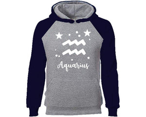 Aquarius Zodiac Sign hoodie. Navy Blue Grey Hoodie, hoodies for men, unisex hoodies