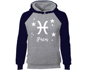 Pisces Zodiac Sign hoodie. Navy Blue Grey Hoodie, hoodies for men, unisex hoodies