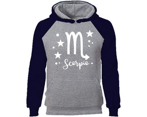 Scorpio Zodiac Sign hoodie. Navy Blue Grey Hoodie, hoodies for men, unisex hoodies