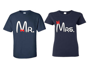 Mr Mrs matching couple shirts.Couple shirts, Navy Blue t shirts for men, t shirts for women. Couple matching shirts.