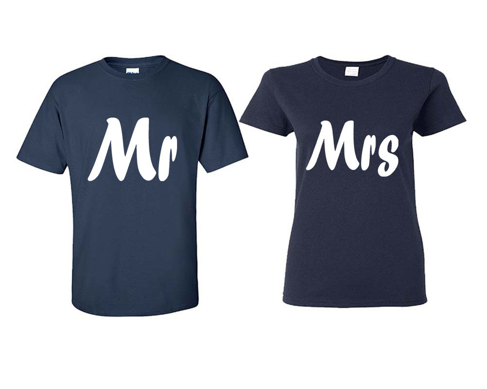 Mr and Mrs matching couple shirts.Couple shirts, Navy Blue t shirts for men, t shirts for women. Couple matching shirts.