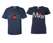 將圖片載入圖庫檢視器 Soul Mate matching couple shirts.Couple shirts, Navy Blue t shirts for men, t shirts for women. Couple matching shirts.
