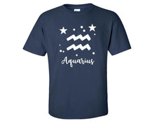Load image into Gallery viewer, Aquarius custom t shirts, graphic tees. Navy Blue t shirts for men. Navy Blue t shirt for mens, tee shirts.
