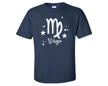 Load image into Gallery viewer, Virgo custom t shirts, graphic tees. Navy Blue t shirts for men. Navy Blue t shirt for mens, tee shirts.
