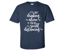 將圖片載入圖庫檢視器 Drinking Alone custom t shirts, graphic tees. Navy Blue t shirts for men. Navy Blue t shirt for mens, tee shirts.
