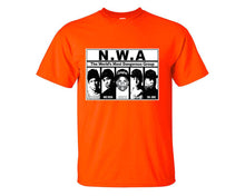 Load image into Gallery viewer, NWA custom t shirts, graphic tees. Orange t shirts for men. Orange t shirt for mens, tee shirts.
