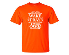 將圖片載入圖庫檢視器 Wake Pray Slay custom t shirts, graphic tees. Orange t shirts for men. Orange t shirt for mens, tee shirts.
