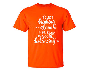 Drinking Alone custom t shirts, graphic tees. Orange t shirts for men. Orange t shirt for mens, tee shirts.
