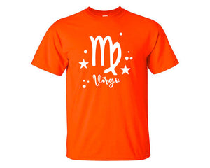 Virgo custom t shirts, graphic tees. Orange t shirts for men. Orange t shirt for mens, tee shirts.