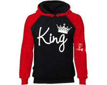 將圖片載入圖庫檢視器 King designer hoodies. Red Black Hoodie, hoodies for men, unisex hoodies
