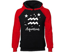 Load image into Gallery viewer, Aquarius Zodiac Sign hoodie. Red Black Hoodie, hoodies for men, unisex hoodies
