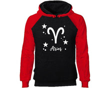 Load image into Gallery viewer, Aries Zodiac Sign hoodie. Red Black Hoodie, hoodies for men, unisex hoodies
