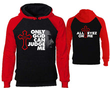 將圖片載入圖庫檢視器 Only God Can Judge Me designer hoodies. Red Black Hoodie, hoodies for men, unisex hoodies
