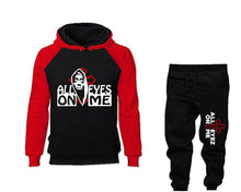 將圖片載入圖庫檢視器 All Eyes On Me outfits bottom and top, Red Black hoodies for men, Red Black mens joggers. Hoodie and jogger pants for mens
