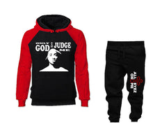 Görseli Galeri görüntüleyiciye yükleyin, Only God Can Judge Me outfits bottom and top, Red Black hoodies for men, Red Black mens joggers. Hoodie and jogger pants for mens
