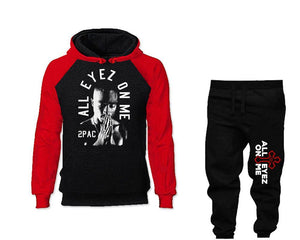 All Eyes On Me outfits bottom and top, Red Black hoodies for men, Red Black mens joggers. Hoodie and jogger pants for mens