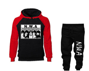 NWA outfits bottom and top, Red Black hoodies for men, Red Black mens joggers. Hoodie and jogger pants for mens