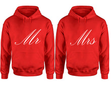 將圖片載入圖庫檢視器 Mr and Mrs hoodies, Matching couple hoodies, Red pullover hoodies
