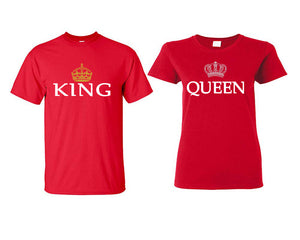 King Queen matching couple shirts.Couple shirts, Red t shirts for men, t shirts for women. Couple matching shirts.