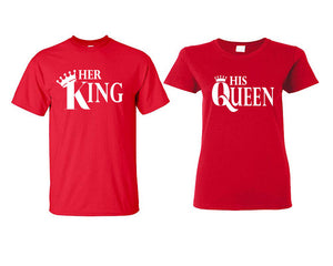 Her King and His Queen matching couple shirts.Couple shirts, Red t shirts for men, t shirts for women. Couple matching shirts.