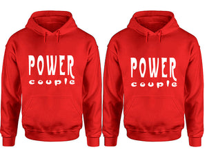 Power Couple hoodies, Matching couple hoodies, Red pullover hoodies