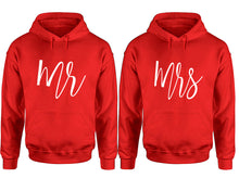 이미지를 갤러리 뷰어에 로드 , Mr and Mrs hoodies, Matching couple hoodies, Red pullover hoodies
