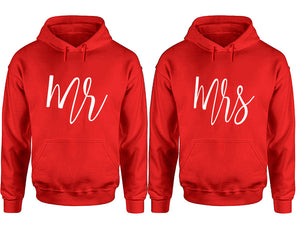 Mr and Mrs hoodies, Matching couple hoodies, Red pullover hoodies
