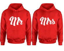 Charger l&#39;image dans la galerie, Mr and Mrs hoodies, Matching couple hoodies, Red pullover hoodies
