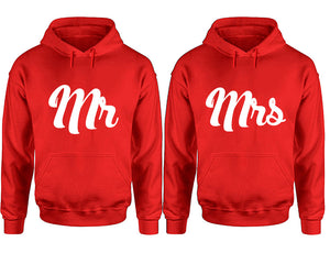 Mr and Mrs hoodies, Matching couple hoodies, Red pullover hoodies