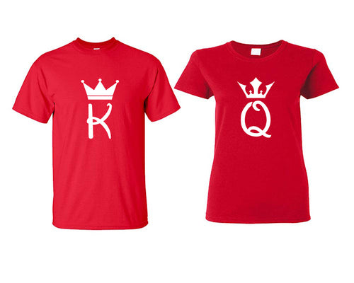 King Queen matching couple shirts.Couple shirts, Red t shirts for men, t shirts for women. Couple matching shirts.