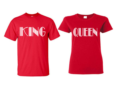 King and Queen matching couple shirts.Couple shirts, Red t shirts for men, t shirts for women. Couple matching shirts.