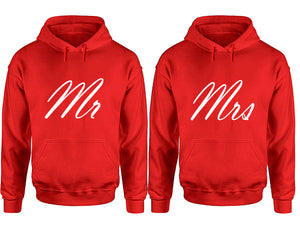 Mr and Mrs hoodies, Matching couple hoodies, Red pullover hoodies