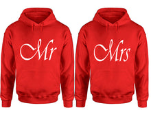 Load image into Gallery viewer, Mr and Mrs hoodies, Matching couple hoodies, Red pullover hoodies
