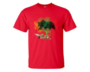 Woman Rasta Smoke Bear custom t shirts, graphic tees. Red t shirts for men. Red t shirt for mens, tee shirts.