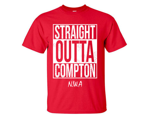 Straight Outta Compton custom t shirts, graphic tees. Red t shirts for men. Red t shirt for mens, tee shirts.