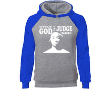 Load image into Gallery viewer, Only God Can Judge Me designer hoodies. Royal Blue Grey Hoodie, hoodies for men, unisex hoodies
